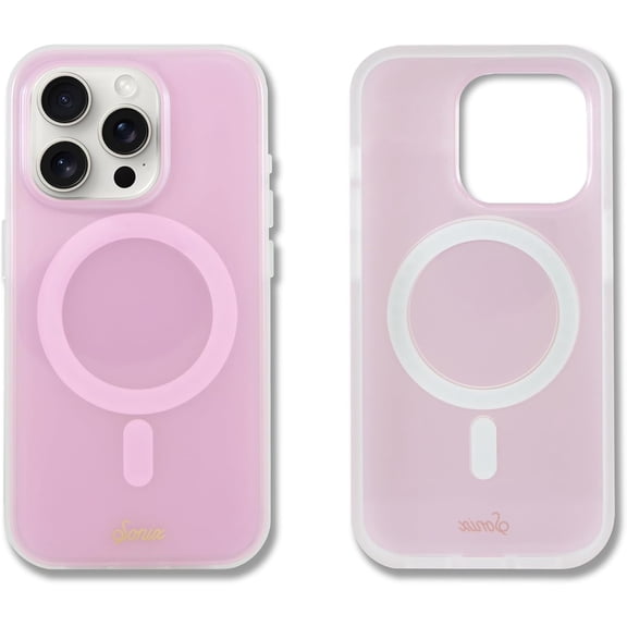 FRKSMD-Protective Phone Case for iPhone 15 Pro | Compatible with Magsafe | 10ft Drop Tested | Jelly Pink