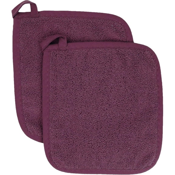 FRKSMD-RITZ Terry Potholder & Hot Pad: Unparalleled Heat Resistant, Durable 100% Cotton  Ergonomically Designed for Optimal Grip  Easy-Care Machine Washable  2-Pack, Beet