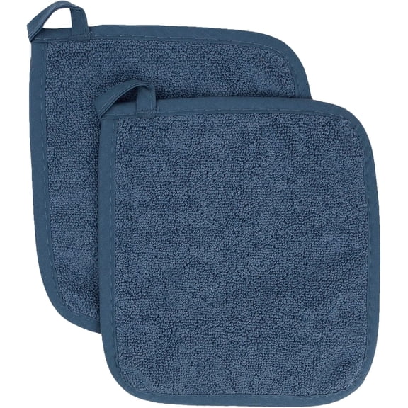 FRKSMD-RITZ Terry Potholder & Hot Pad: Unparalleled Heat Resistant, Durable 100% Cotton  Ergonomically Designed for Optimal Grip  Easy-Care Machine Washable  2-Pack, Midnight