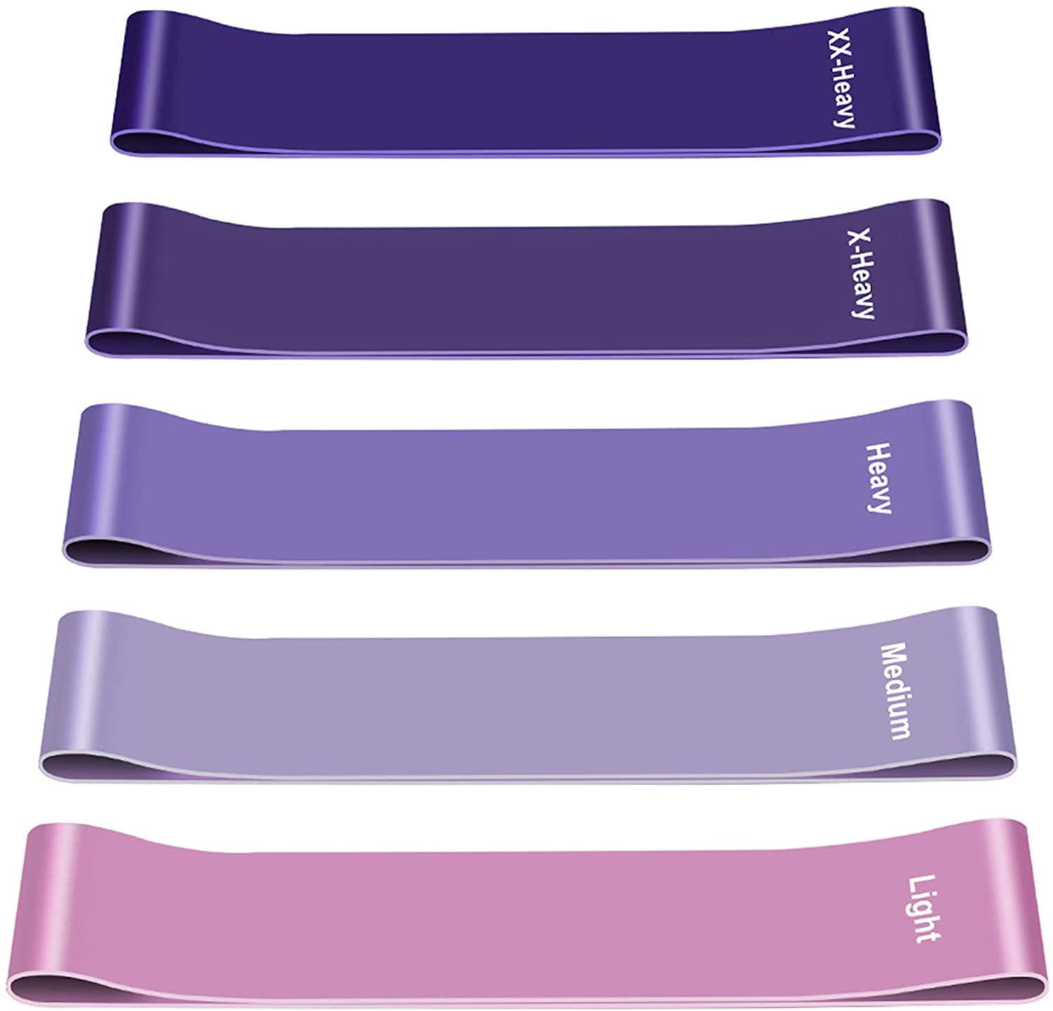 FRKSMD-Resistance Bands, 5 Pcs Exercise Bands for Legs Glutes Arms, Skin-Friendly Resistance Fitness Exercise Loop Bands for Gym Home Yoga Pilates with Carry Bag and Instruction Guide