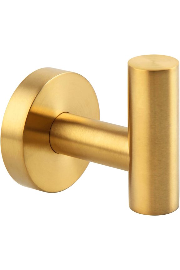 -Robe Towel Hook, SUS 304 Stainless Steel Modern Home Storage Coat Hanger, Brushed Gold Wall Hook for Bath Toilet Kitchen Garage