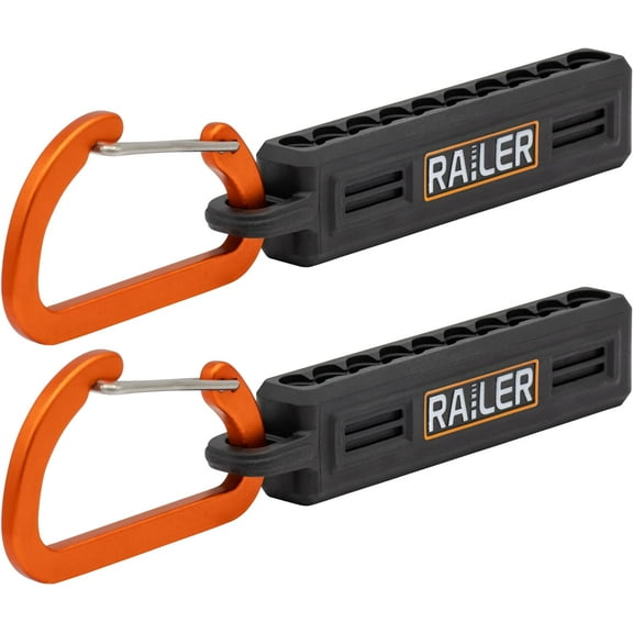 FRKSMD-Screwdriver Bit Holder Storage Organizer 10-Hole Black Bit Holder with Carabiner - 2 Pack