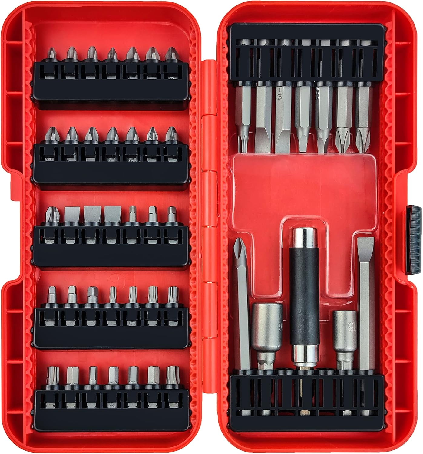 FRKSMD-Screwdriver Bit Set 48 Piece, Impact Driver Bit Set for Drills and Drivers, Assorted Steel Drill Bits in Storage Case for Wood Metal Cement Drilling and Screwdriving,YY2020052