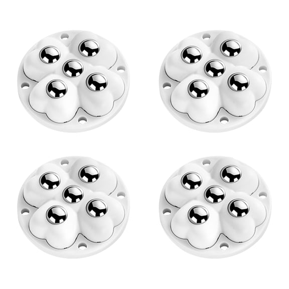FRKSMD-Self Adhesive Caster Wheels, 360 Swivel Stainless Steel Rollers,Low Profile Rollers for Kitchen Appliances (Coffee Maker, Blender), Furniture, Storage Bins, Trash Can (White-4 pcs)