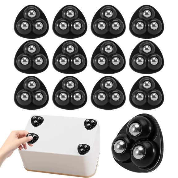 FRKSMD-Set of 12 Self Adhesive Mini Caster Wheels for Small Appliances,Sticky Pulley Swivel Ball Casters for Kitchen Appliances,360Rotation Swivel Rollers for Storage Bins Trash Can