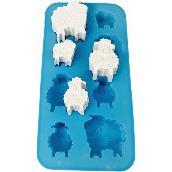 FRKSMD-Silicone Moulds For Creating 8 Cavities Sheep Shape Figures Molds Chocolate Pastries Cake Soap
