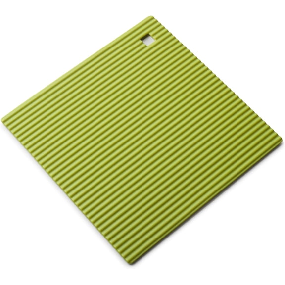 FRKSMD-Silicone Trivet Mat Kitchen Worktop Protector for Hot Pots and Pans (18 x 18cm)  Heat Resistant Mat, Non Slip Square Trivet, Lime Green