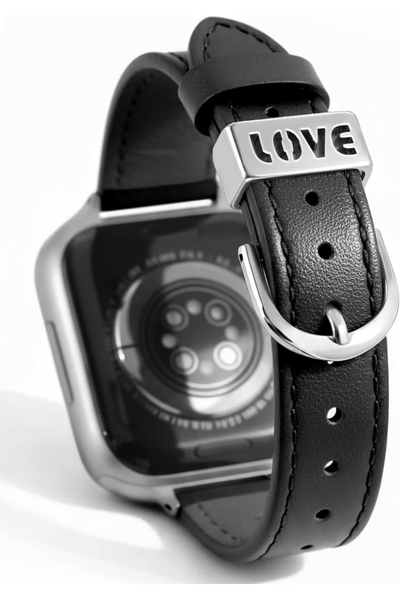 -Slim Leather Band Compatible with Apple Watch Bands Women 38mm 40mm 41mm 42mm(S11/10) 44mm 45mm 46mm 49mm Genuine Leather Strap with Metal Loop for iWatch Series 11/10/9/8/7/6/5/4/3/2/1 SE