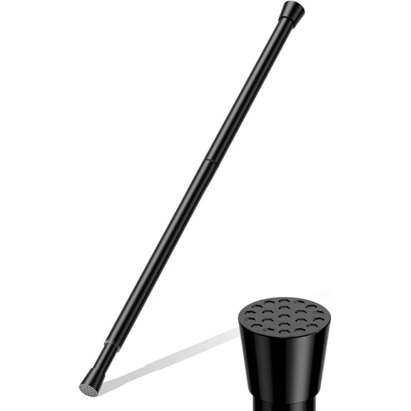FRKSMD-Spring Tension Curtain Rod Short Tension Rod for Window,Kitchen (Black,23"-37"-1Pcs)