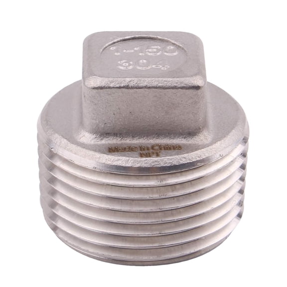 FRKSMD-Stainless Steel 304 Cast Pipe Fitting, Square Head Cored Plug, Class 150, 1 Inch NPT Male