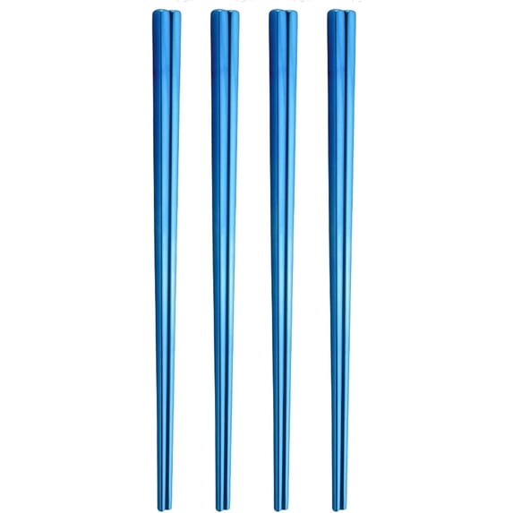 FRKSMD-Stainless Steel Chopsticks,Reusable ,Dishwasher Safe , Easy to Use(4 PCS,blue)