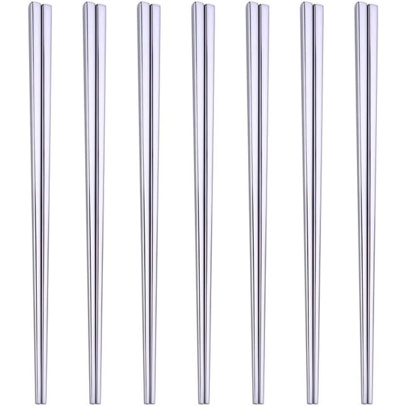 FRKSMD-Stainless Steel Chopsticks,Reusable ,Dishwasher Safe , Easy to Use(7 PCS,silver)