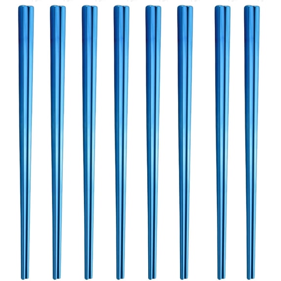 FRKSMD-Stainless Steel Chopsticks,Reusable ,Dishwasher Safe , Easy to Use(8 PCS,blue)