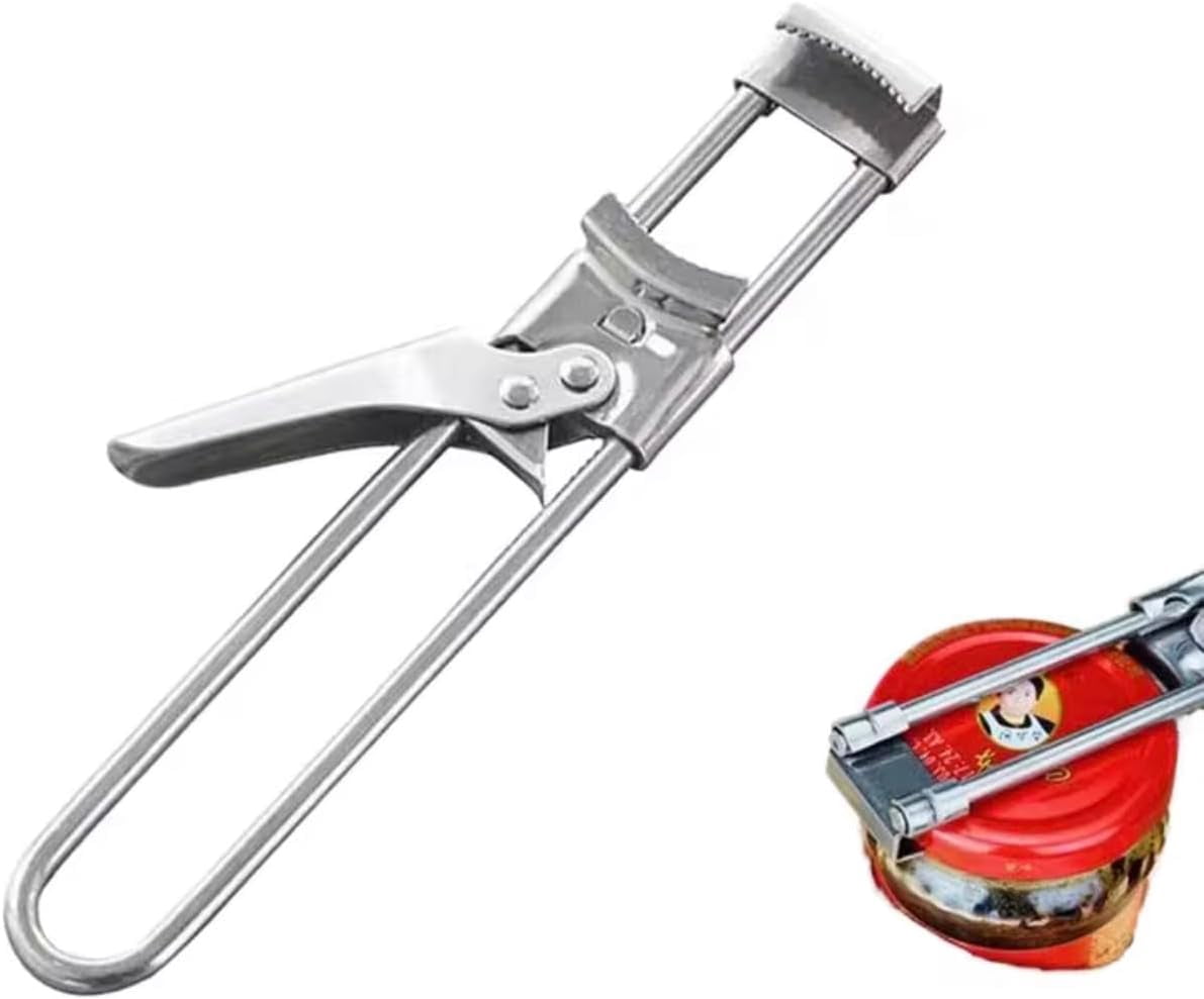 FRKSMD-Stainless Steel Manual Multi-Function Adjustable Can and Jar Opener, Heavy Duty Kitchen Accessory, 9-Inch