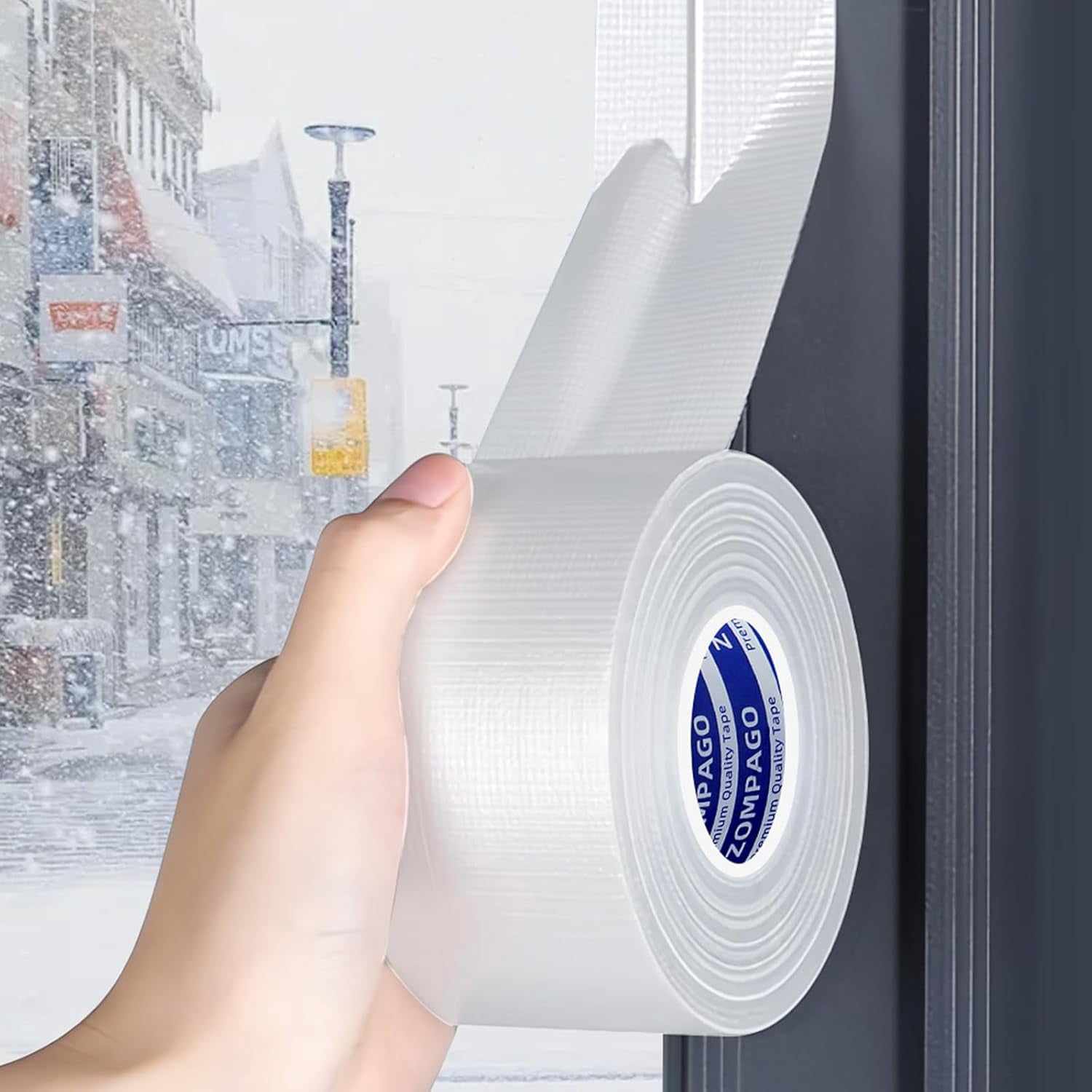 FRKSMD-Strong Adhesive Cloth Weather Stripping Tape for Sliding Windows and Door Frames - Seal Strip for Soundproofing,Dustproof, Waterproof,and Windproof-Durable and Wear Resistant,1.8inx33FT,White