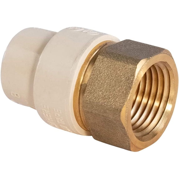 FRKSMD-Supply Giant CSDQG034 Female x CPVC Adapter Transition Pipe Fitting Durable Over Molded One-Piece Design 1/2 in. Brass