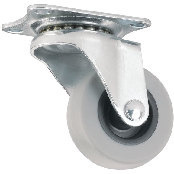 FRKSMD-TPR Rubber Caster Wheel with Swiveling Top Plate - 2-Inch - 90 lb. Load Capacity - Non-Marking for Use in Hospitals, Food Service, & Other Institutional Applications