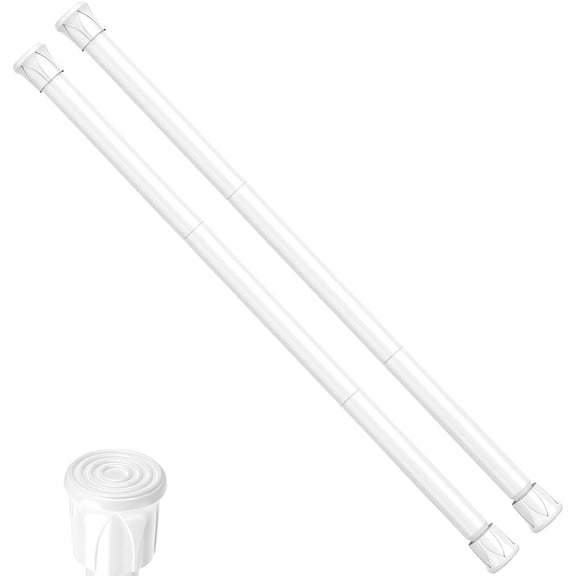 FRKSMD-Tension Curtain Rod 28-48 inch Small Tension Rods White Adjustable Spring Tension Curtain Rods 2PCS Mini Curtain Rod Short for Cupboard Closet Rod Kitchen Drawers No Drill Cupboard Cabinets