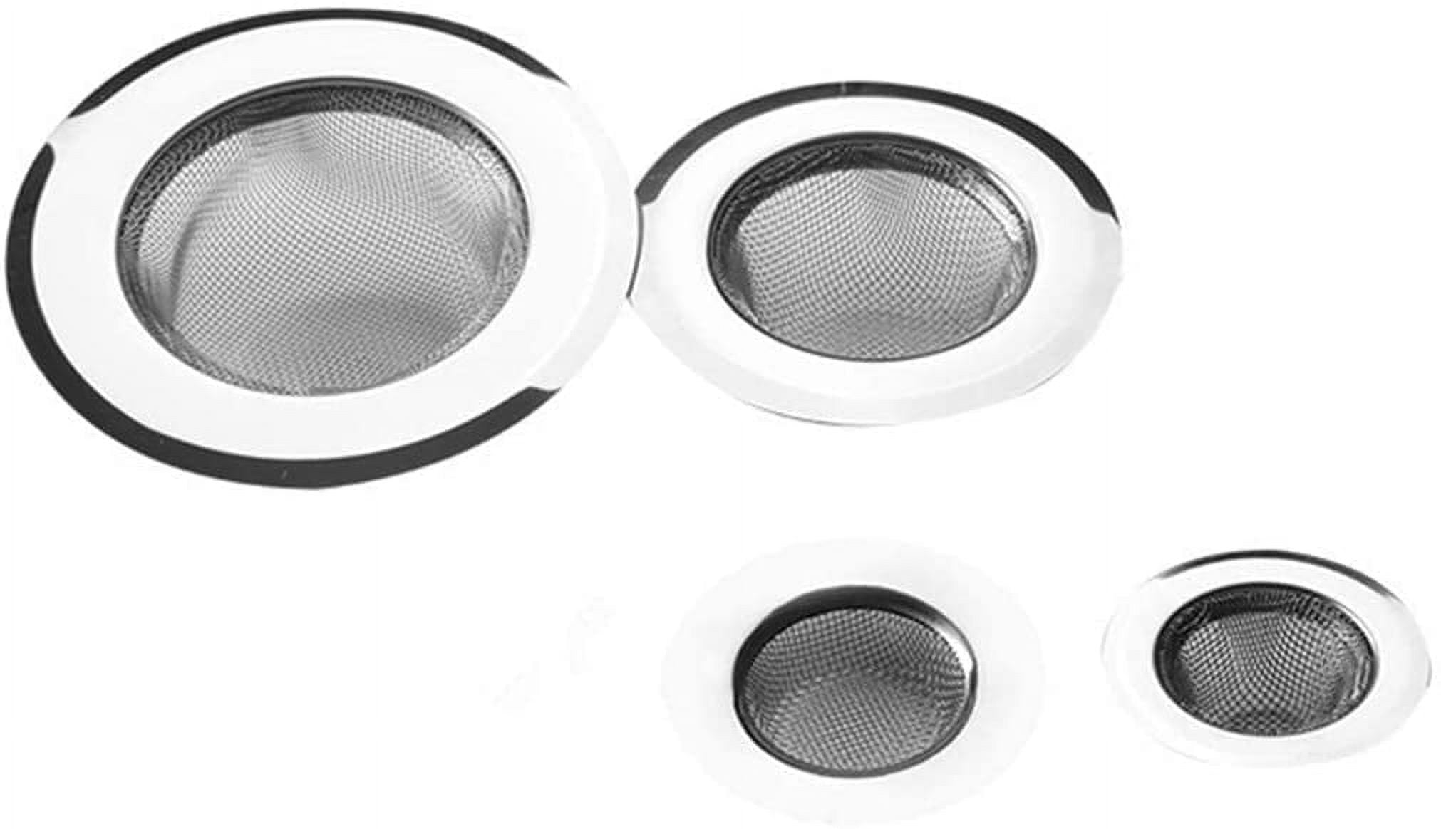 FRKSMD-The Size of the Plugs for Shower Drain Pipes (pack of 4), Bathtub Drain Covers, Sink Drain Plugs, Kitchen and Bathroom Sink Filters Range from 1.5 Inches to 4.45 Inches. (Silver-Small holes)