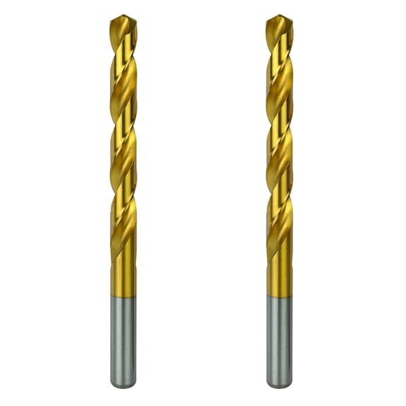 FRKSMD-Tools 7/16 Inch x 6 Inch Cobalt Aircraft Extenions Bit - 2 Pack, Industrial Titanium Coating, Cobalt Drill Bits for Metal, Wood, Plastic