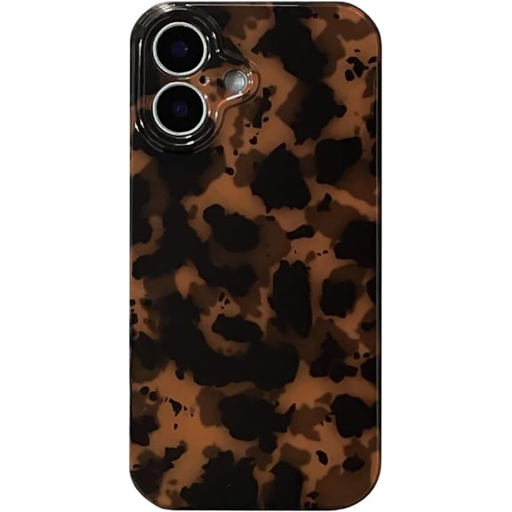FRKSMD-Tortoise Shell Retro Phone Case Compatible with iPhone 16 Plus Chic Amber Brown Leopard Stylish Classic Soft Slim Protective Cover for iPhone 16plus 6.7inch