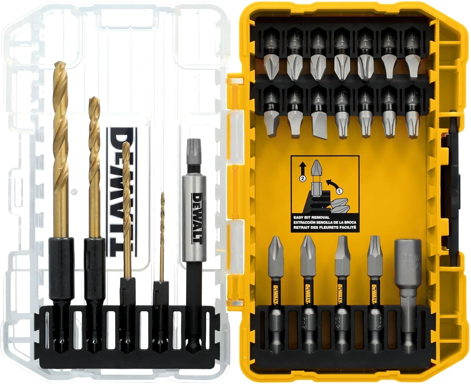 FRKSMD-Tough Grip 27 Pc Screwdriver Bit Set and Impact Drill Driver Bit Set, Extra Durable Heavy Duty Torsion Zone Technology (DWAF2504TG)