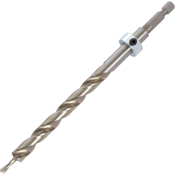 FRKSMD-Trend HSS Pocket Hole Jig Drill Bit with Quick Release Hex Shank & Depth Setting Collar, 3/8 Inch, Drill Bit for Hardwoods & Softwoods, PH/DRILL/95Q