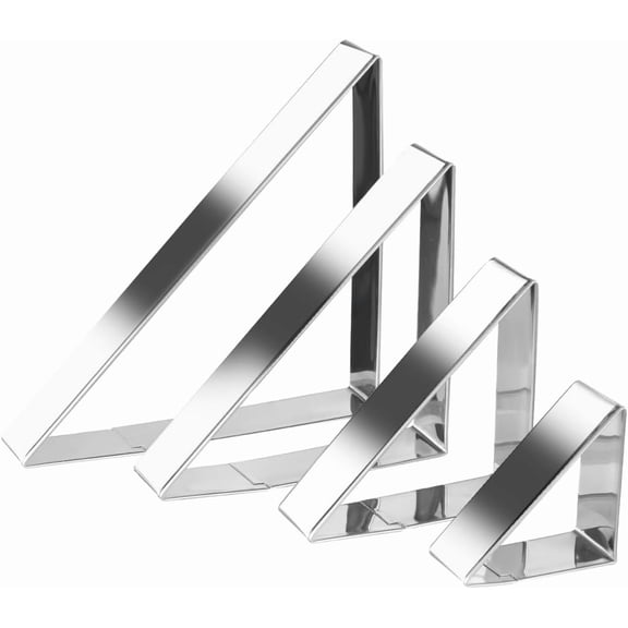 FRKSMD-Triangle Cookie Cutter Set 45/90 Degree Stainless Steel Half Square Right Angle Triangle Geometric Frame Plaque Cookie Cutters Shapes Molds - 1 Inch Depth (4 Sizes)