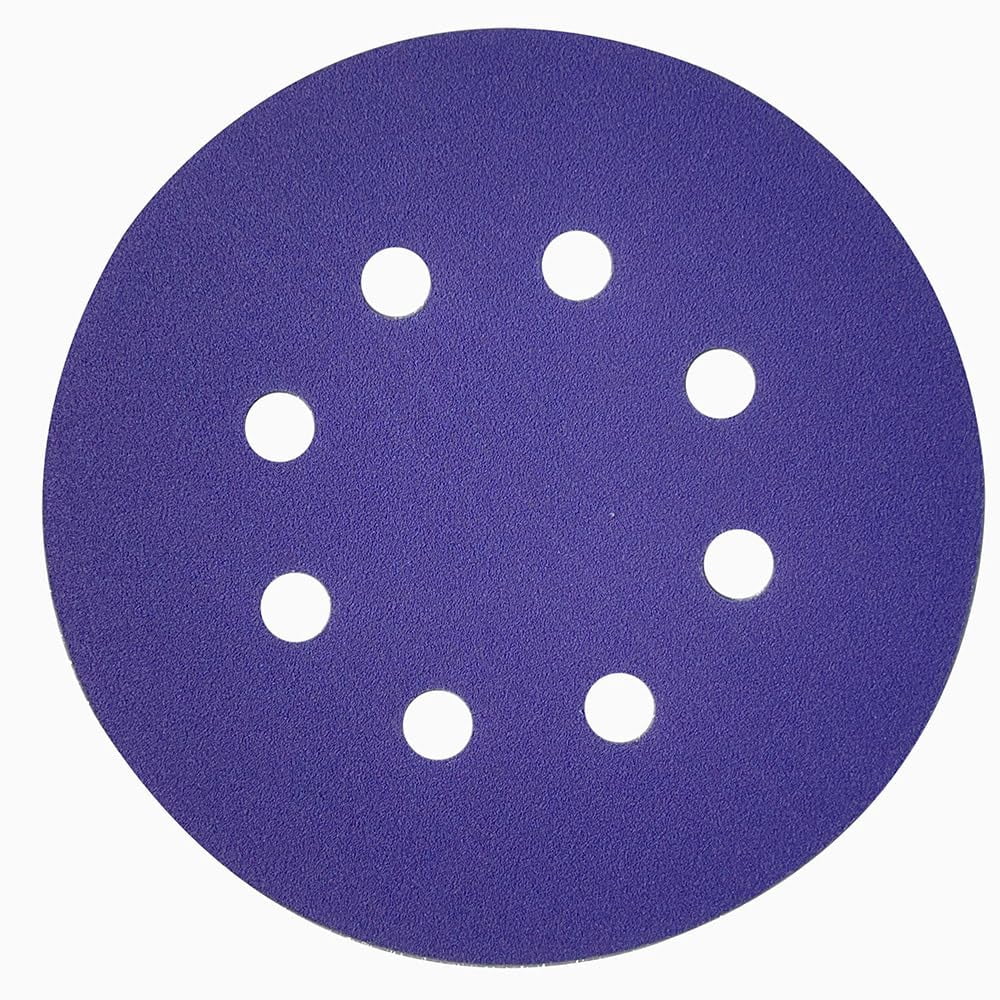 FRKSMD-Ultra Durable Ceramic Sanding Discs, 5 inches 8-Holes, Heavy-Duty Hook & Loop Film Discs for Random Orbital Sanders (220, 10)