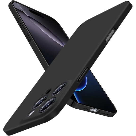 FRKSMD-Ultra Thin for iPhone 16 Pro Max Case, Slim Fit Phone Case for iPhone 16 Pro Max 6.9" 2024, Anti-Scratch Light Hard Plastic Protective Back Cover, Matte Black, [Silky Touch Series]