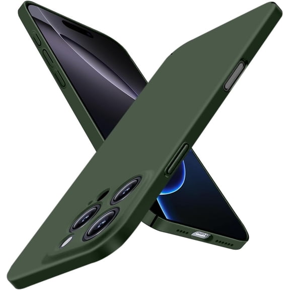 FRKSMD-Ultra Thin for iPhone 16 Pro Max Case, Slim Fit Phone Case for iPhone 16 Pro Max 6.9" 2024, Anti-Scratch Light Hard Plastic Protective Back Cover, Matte Green, [Silky Touch Series]