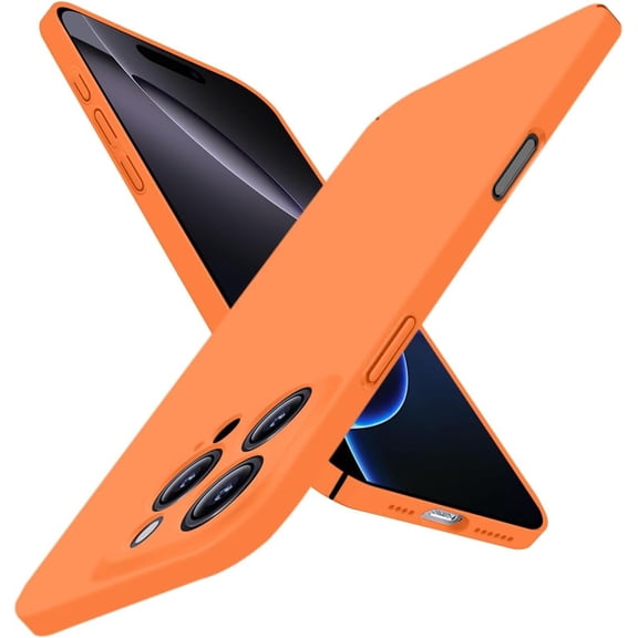 FRKSMD-Ultra Thin for iPhone 16 Pro Max Case, Slim Fit Phone Case for iPhone 16 Pro Max 6.9" 2024, Anti-Scratch Light Hard Plastic Protective Back Cover, Matte Orange, [Silky Touch Series]