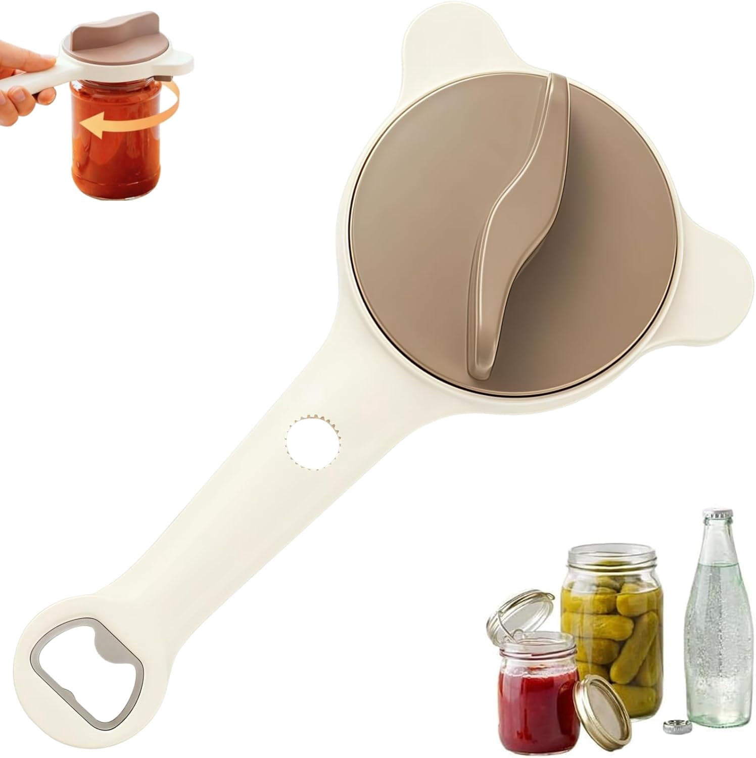 FRKSMD-Upgraded Jar Opener 4-in-1, Adjustable Jar Opener for Weak Hands & Bottle Opener, Fits Kitchen Jars, Bottles and Cans, Top Jar Openers for Seniors