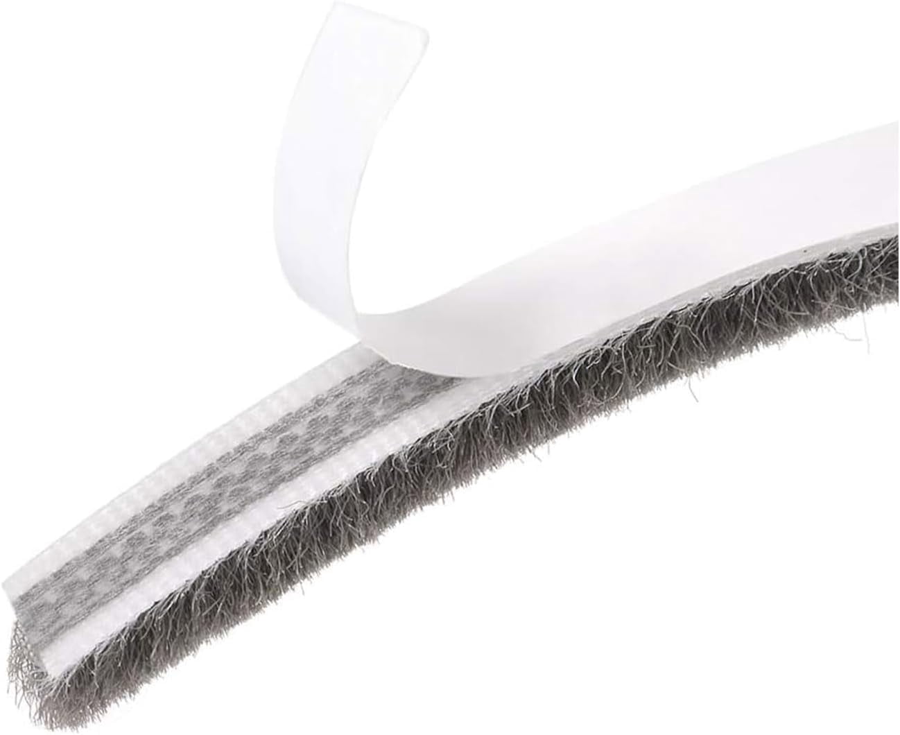 FRKSMD-Weather Stripping 0.35" Width x 0.2" Thick x 16.4 ft Length with Adhesive Backing, Felt Pile Brush Weather Stripping for Window Door Seal Strip, Gray