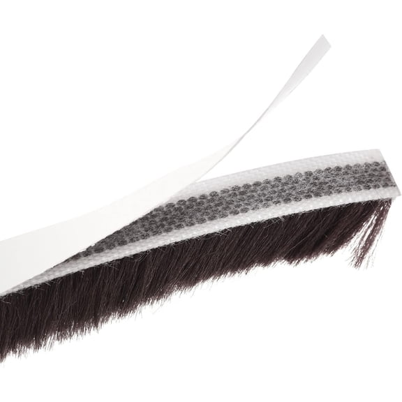 FRKSMD-Weather Stripping Brush, 26ft L x 0.35" W x 0.6" H Self-Adhesive Seal Weatherstrip Sweep Brush Brown for Door Window