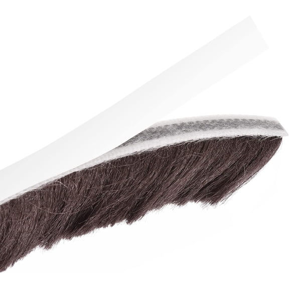 FRKSMD-Weather Stripping Brush, 26ft L x 0.35" W x 0.9" H Self-Adhesive Seal Weatherstrip Sweep Brush Brown for Door Window
