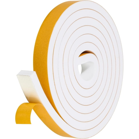 FRKSMD-Weather Stripping Seal (1 Inch X 1/2 Inch) for Door Window, 10Feet High Density Foam Tape, Soundproofing, Insulation Strip, Door Sealers for Door Frame- White