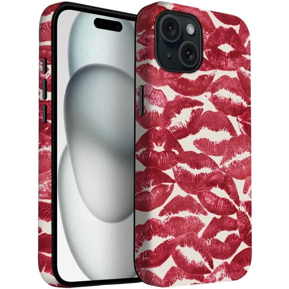 FRKSMD-for iPhone 15 Plus Case | Red Lips | Slim Drop Protection Design