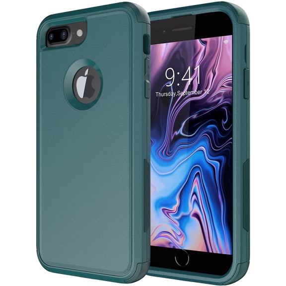 FRKSMD-for iPhone 8 Plus Case, iPhone 7 Plus Case [Shockproof] [Dropproof] [Dust-Proof],Heavy Duty Protection Phone Case Cover for Apple iPhone 8 Plus & 7 Plus (Dark Green)