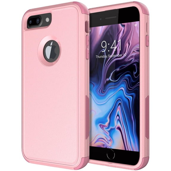 FRKSMD-for iPhone 8 Plus Case, iPhone 7 Plus Case [Shockproof] [Dropproof] [Dust-Proof],Heavy Duty Protection Phone Case Cover for Apple iPhone 8 Plus & 7 Plus (Pink)