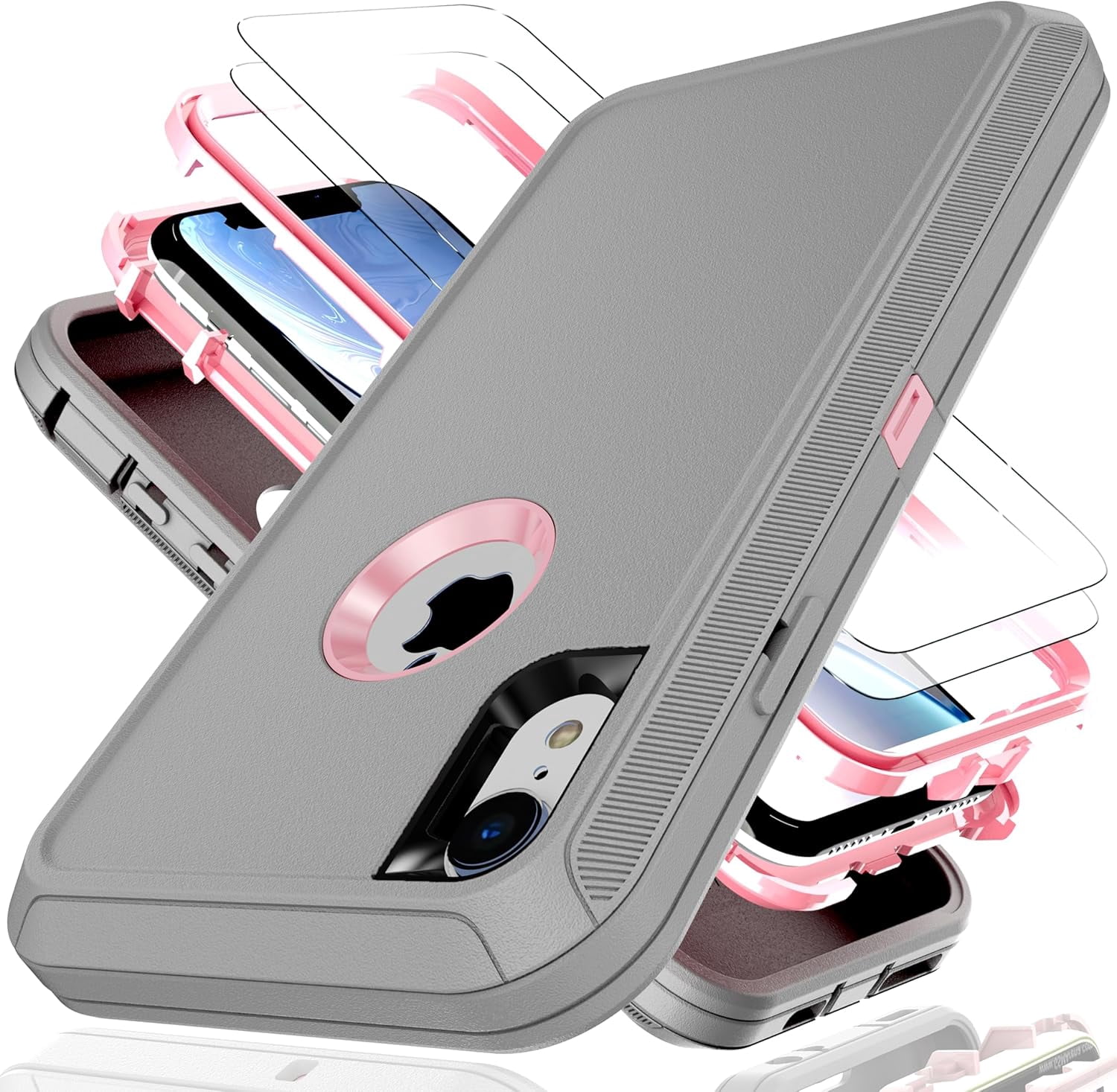 FRKSMD-for iPhone XR Case with Explosion-Proof Film[2 Pack],3 in 1 ...