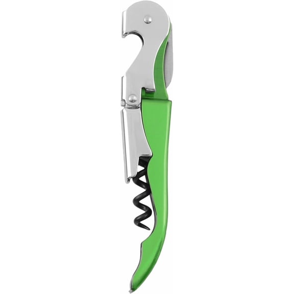 FRKSMD-tap Double Hinged Waiter's Corkscrew Wine Opener, Stainless Steel Wine Bottle Opener with Built In Foil Cutter, Home Bar Tools, Bar Cart Accessories, Wedding Gifts, Set of 1, Lime Green