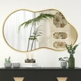 thumbnail image 1 of FRMALL 24"x36" Irregular Wall Mirror Gold Mirror Cloud Shaped, 1 of 10