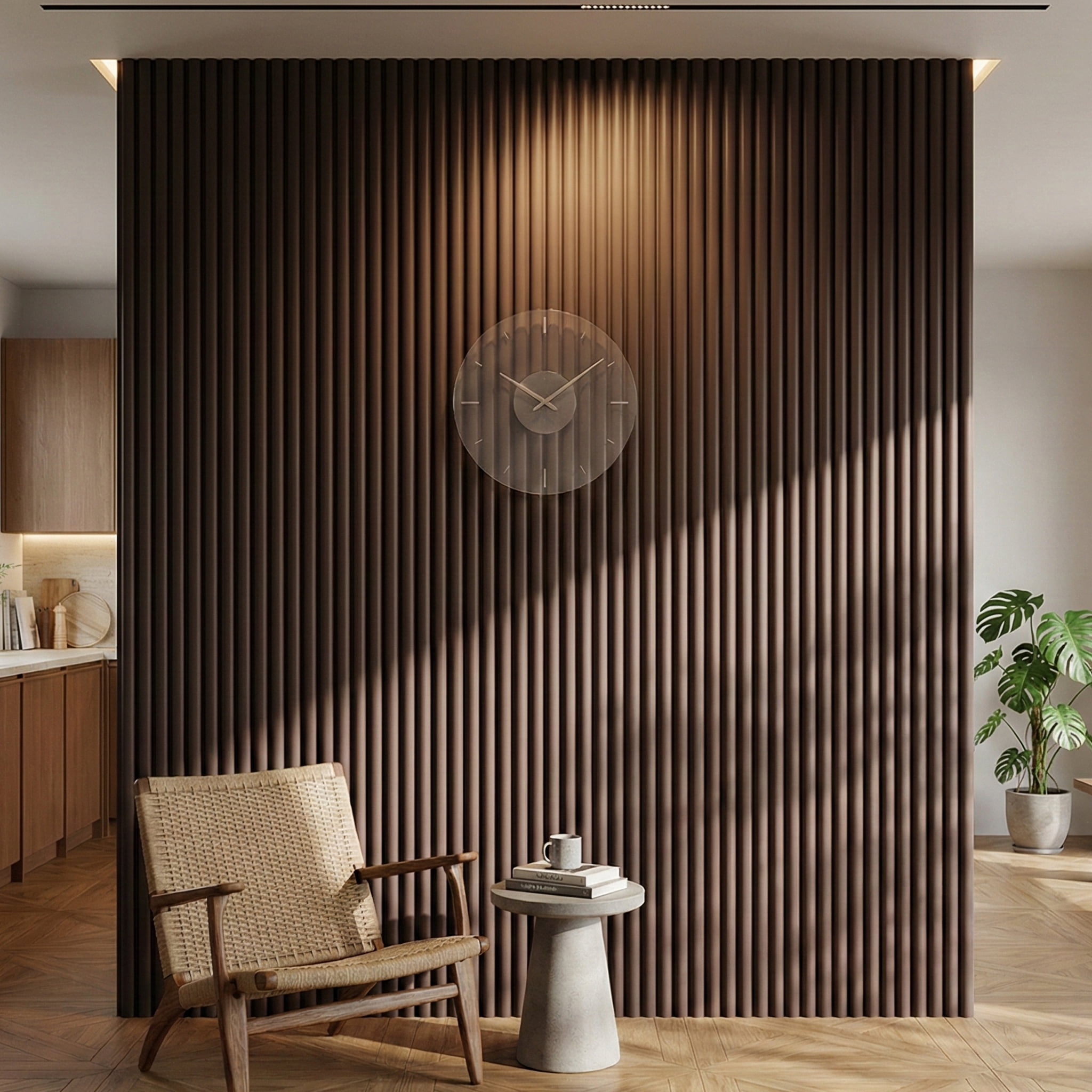 FRMALL Half-Round Acoustic Wood Slat Wall Panels, 4-Pack, 47" x 24 ...