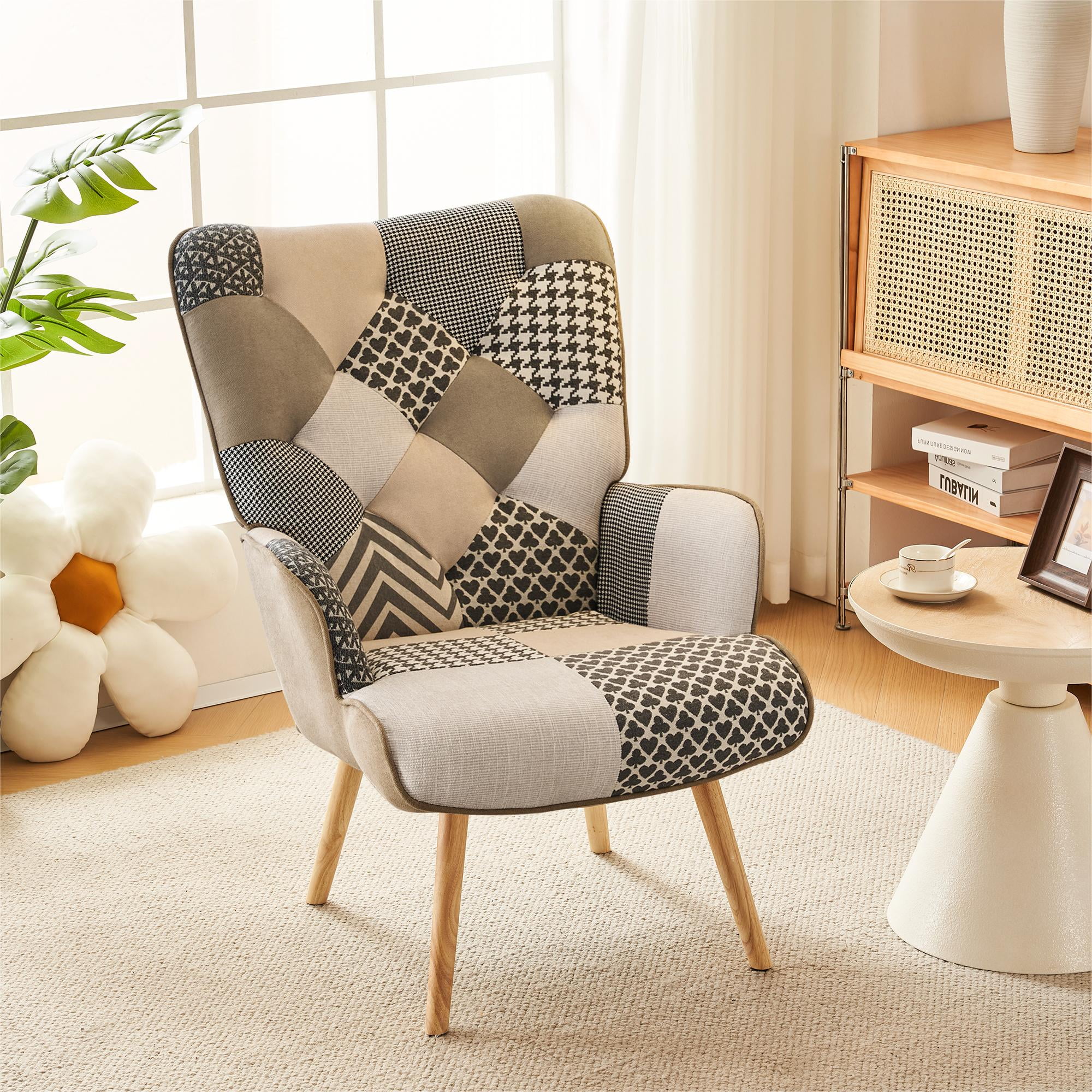 Patchwork wingback armchair sale