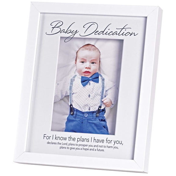 FRMWDW-810-56 Dedication - I Know The Plans I Have For You - 11 x 9 Inch White Mdf Wood and Glass Wall or Tabletop Photo Frame