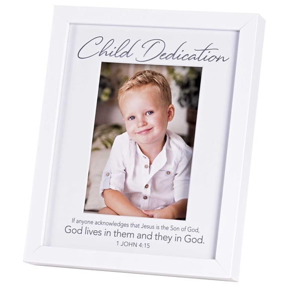 FRMWDW-810-57 Dedication - God Lives In Them - 11 x 9 Inch White Mdf Wood and Glass Wall or Tabletop Photo Frame