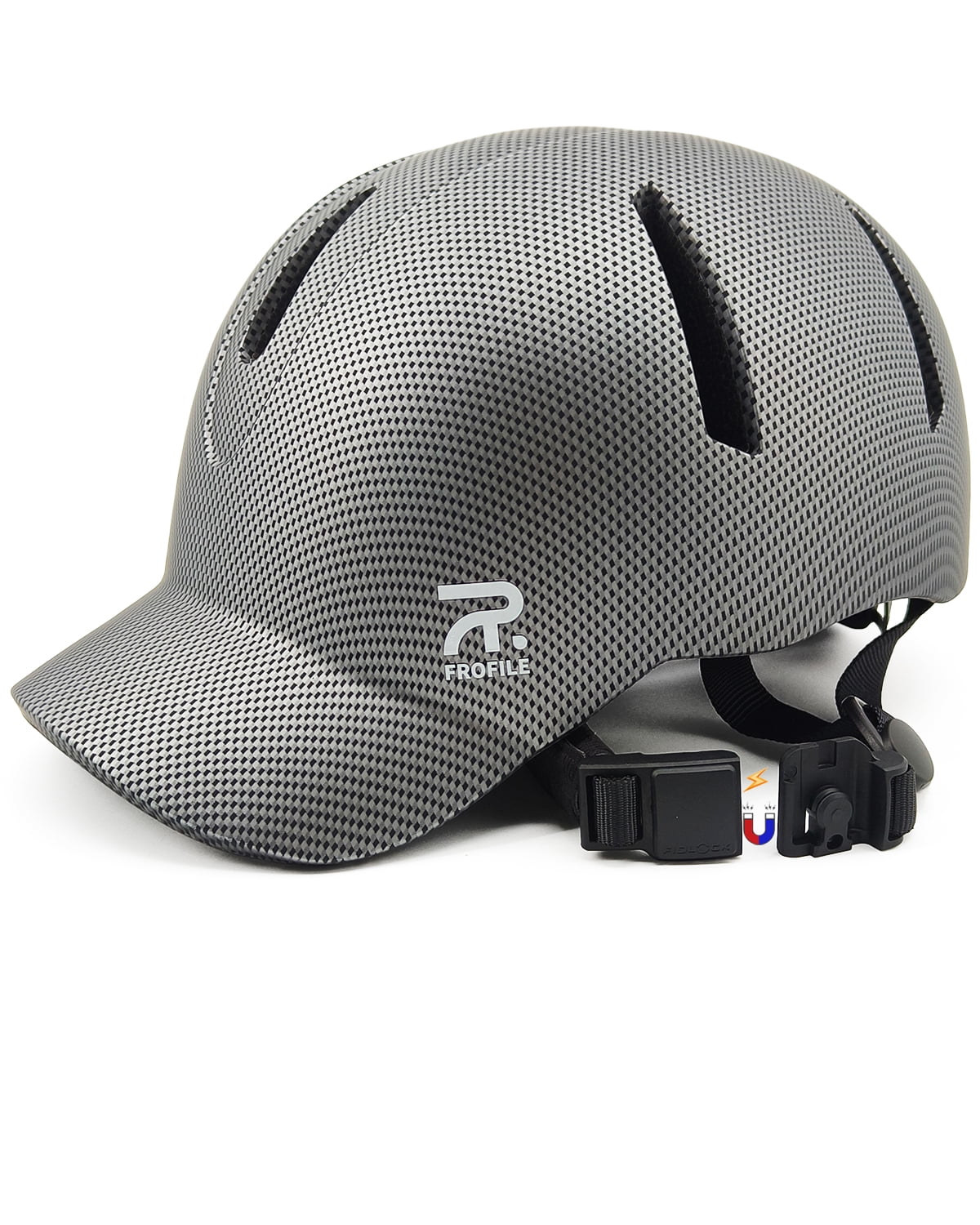 FROFILE Bike Helmet Adult Men Women - (Medium, Gray) Baseball Cap Style Bike Helmet for Adults Bicycle Helmets with Magnetic Buckle Scooter Helmet for Men Women