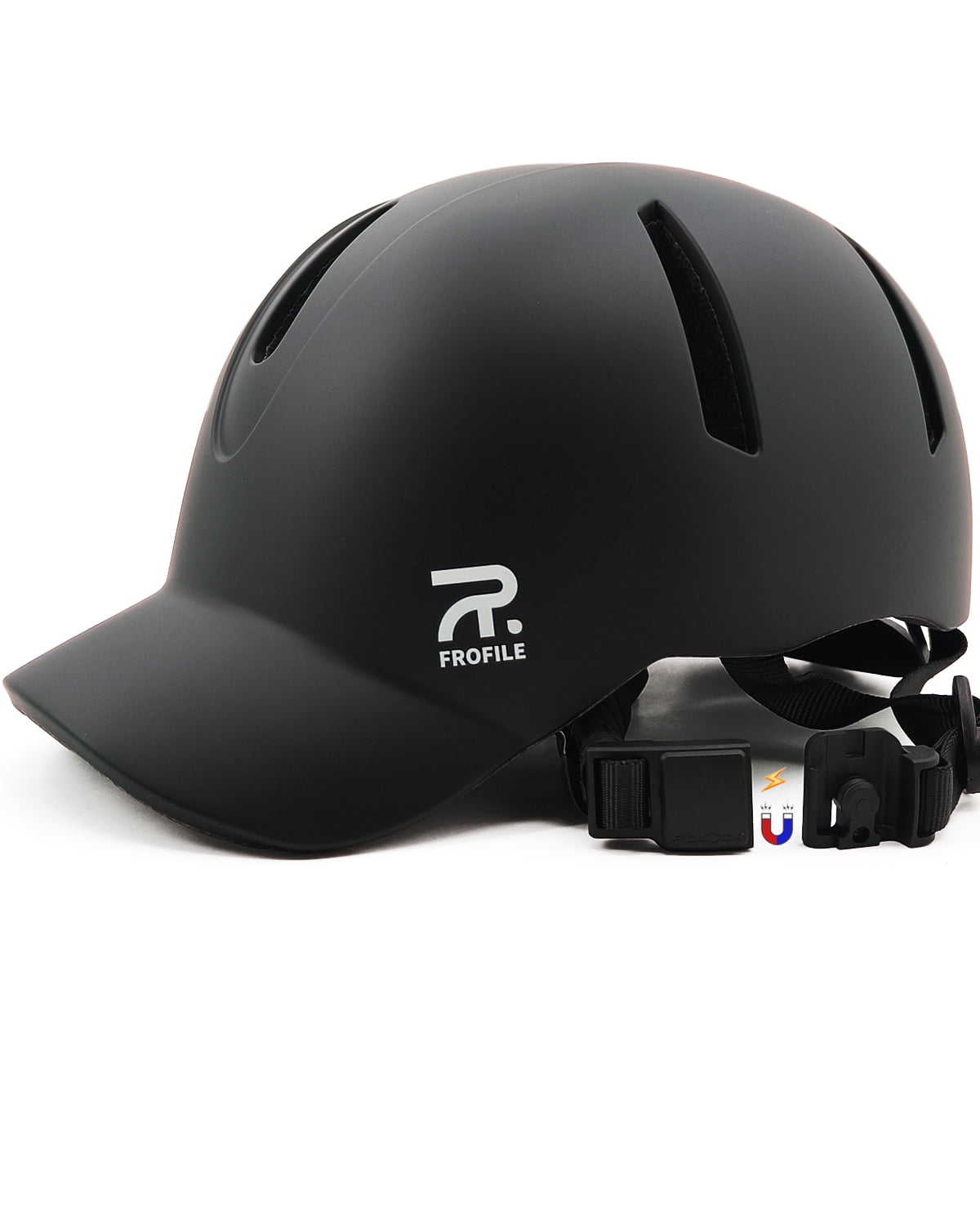 FROFILE Bike Helmets for Men Women - (Medium, Black) Baseball Cap Equestrian Helmet for Adults Bicycle Scooter Horse Riding