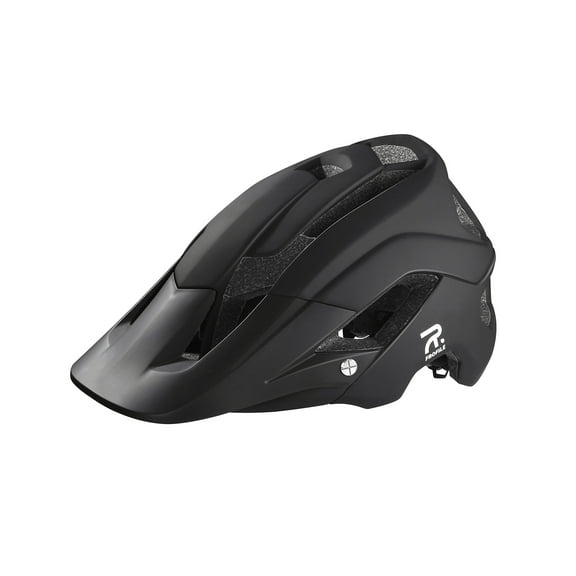 FROFILE MTB Helmet Men Women - (L, Matt Black) Mountain Bike Helmet with Visor Road Bike Helmet for Adult Men Women Cycling Biking Commuting